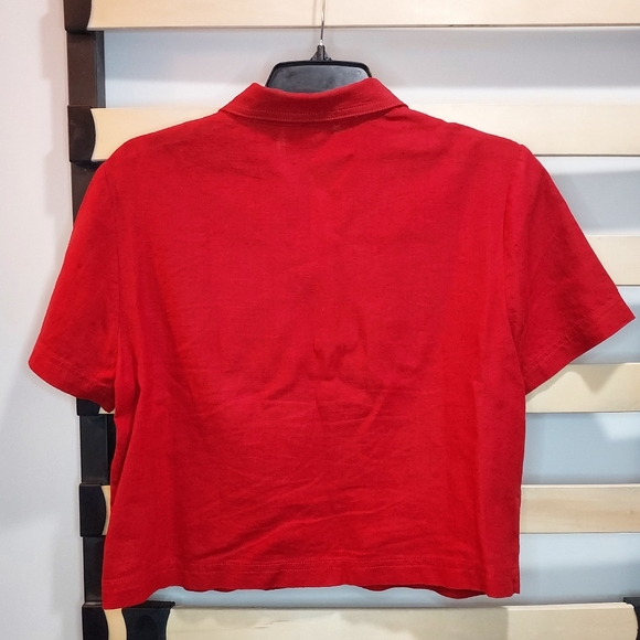 Studio Ease Petite- Linen/Rayon Mix Crimson Red Top - Picture 4 of 6